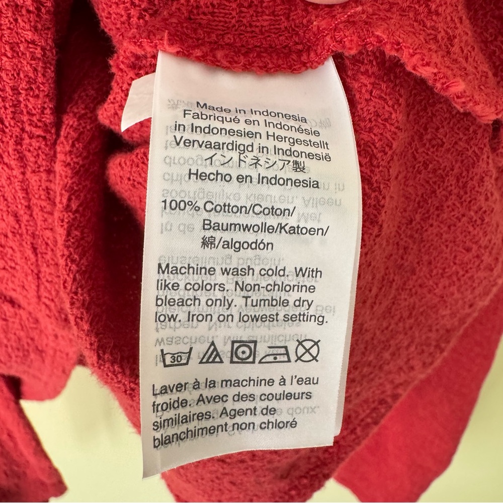 Madewell Texture And Thread Side Tie Top Cotton Red Womens Small Casual Modest - Picture 8 of 10